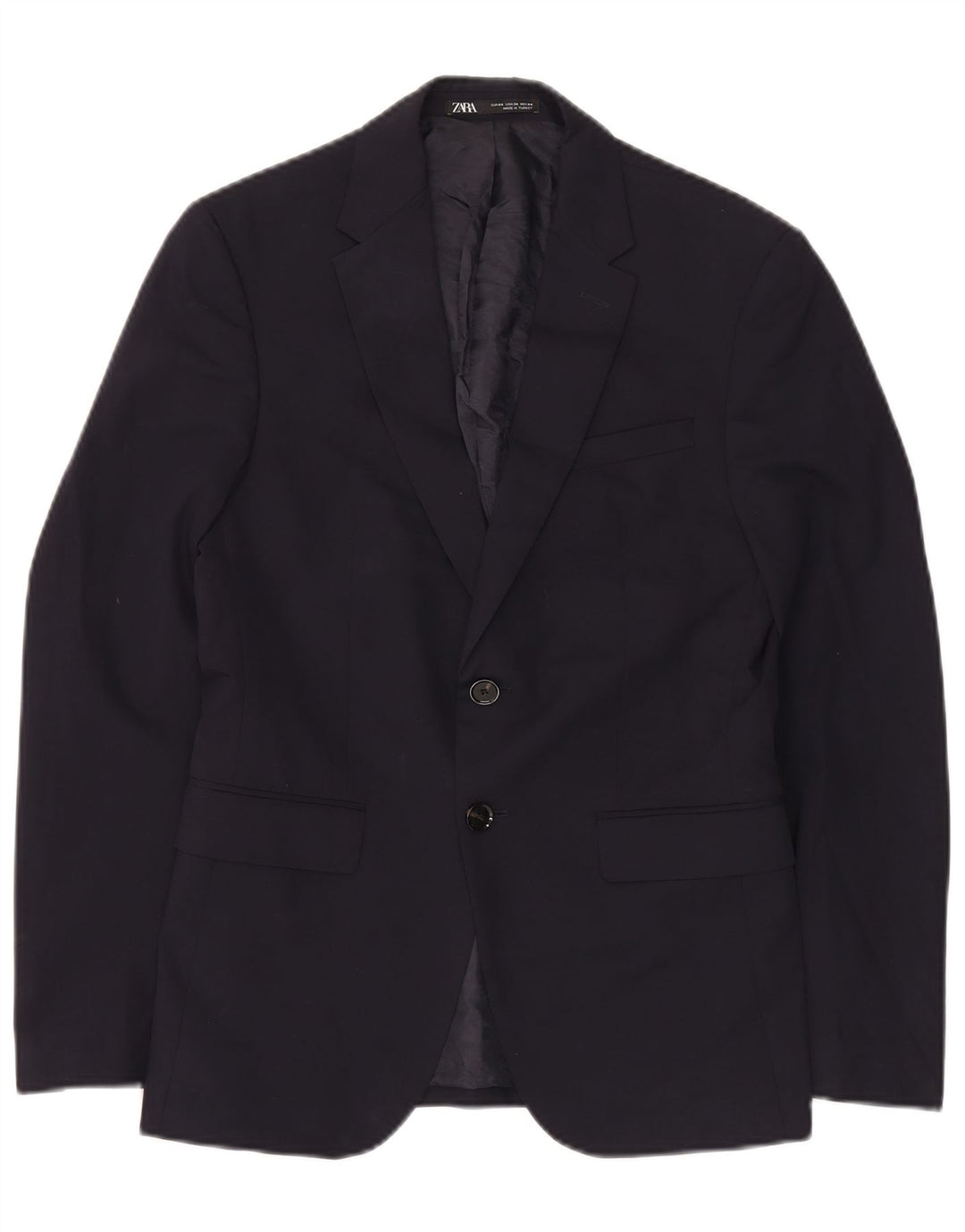 Giacca blazer da uomo a 2 bottoni Zara EU 44 XS poliestere blu navy