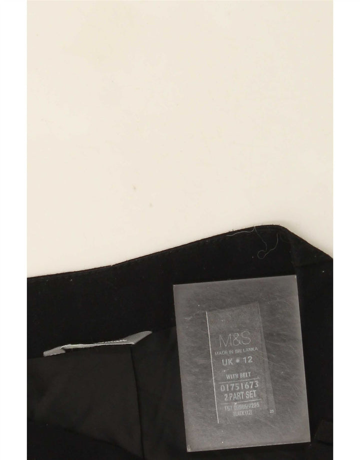 Minigonna da donna Marks & Spencer UK 12 media W30 poliestere nero
