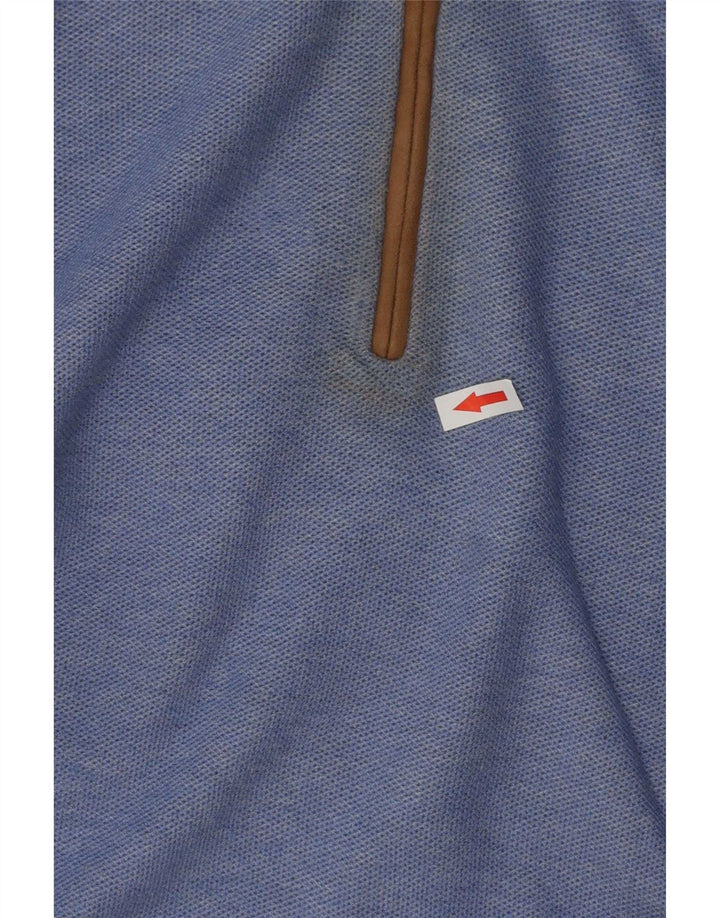 Massimo Dutti Maglione da uomo con zip e collo grande in cotone blu