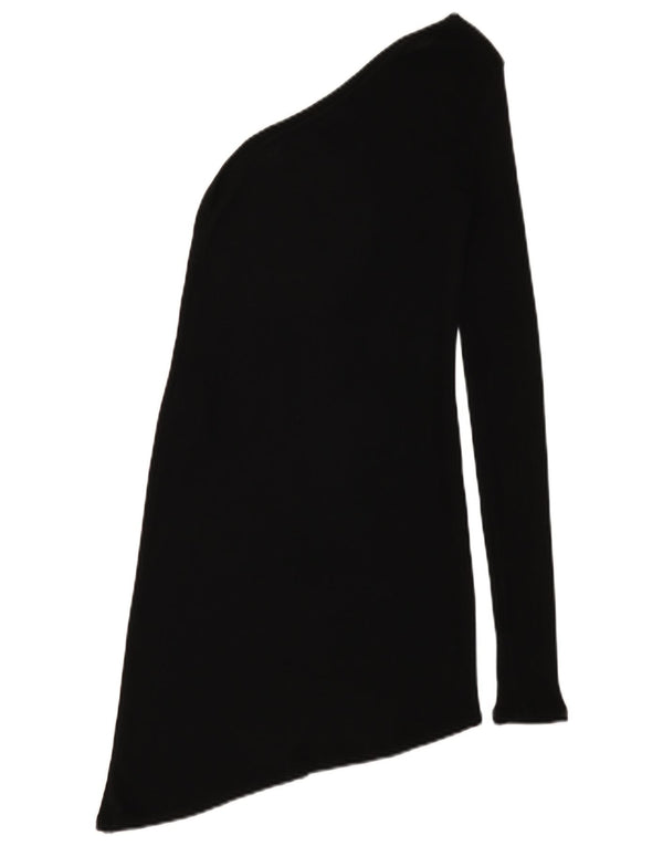 Top asimmetrico monospalla da donna Zara UK 12 viscosa nera media