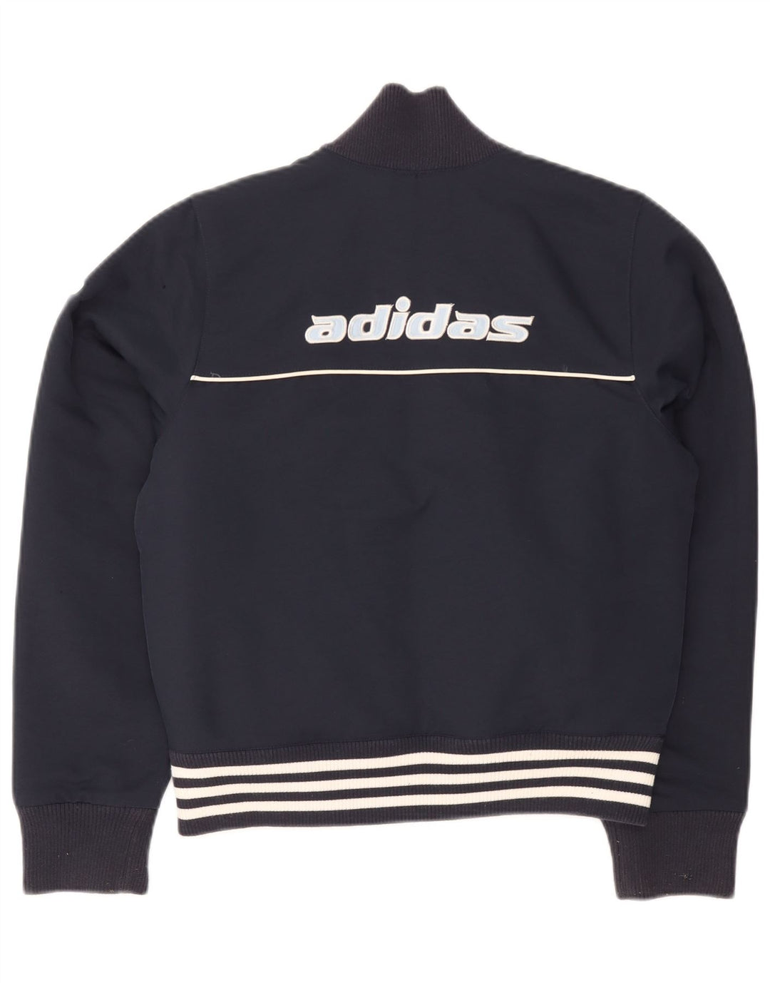 Giacca bomber grafica da donna Adidas UK 12 media blu navy poliestere