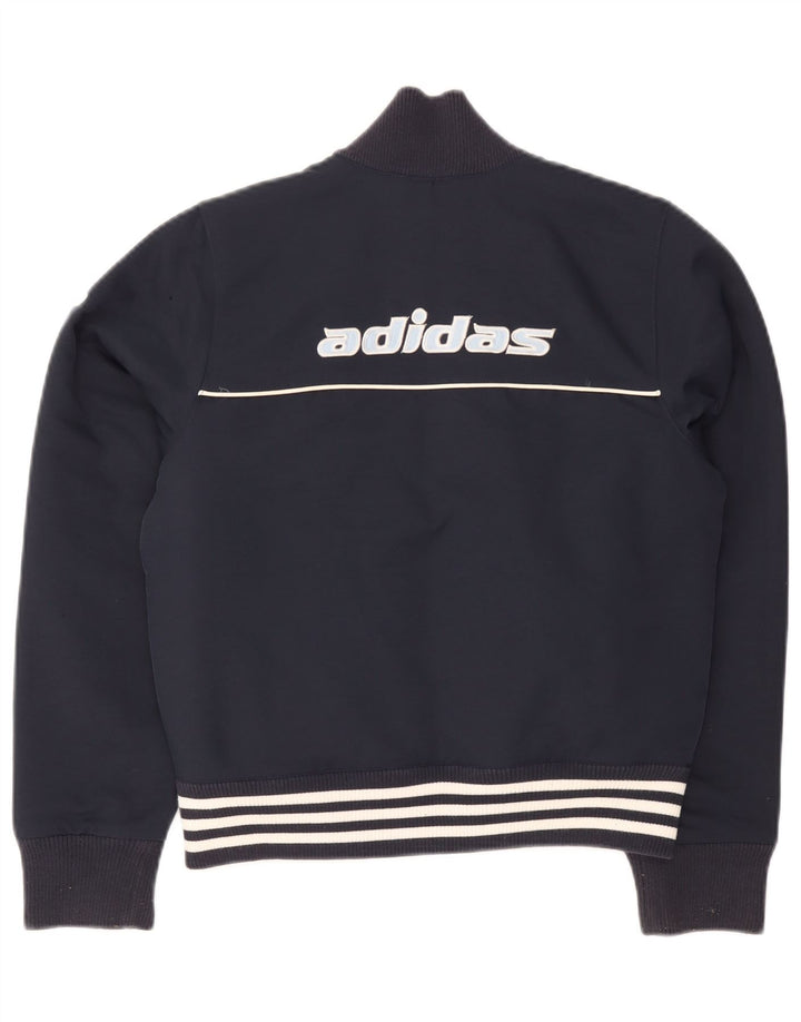 Giacca bomber grafica da donna Adidas UK 12 media blu navy poliestere