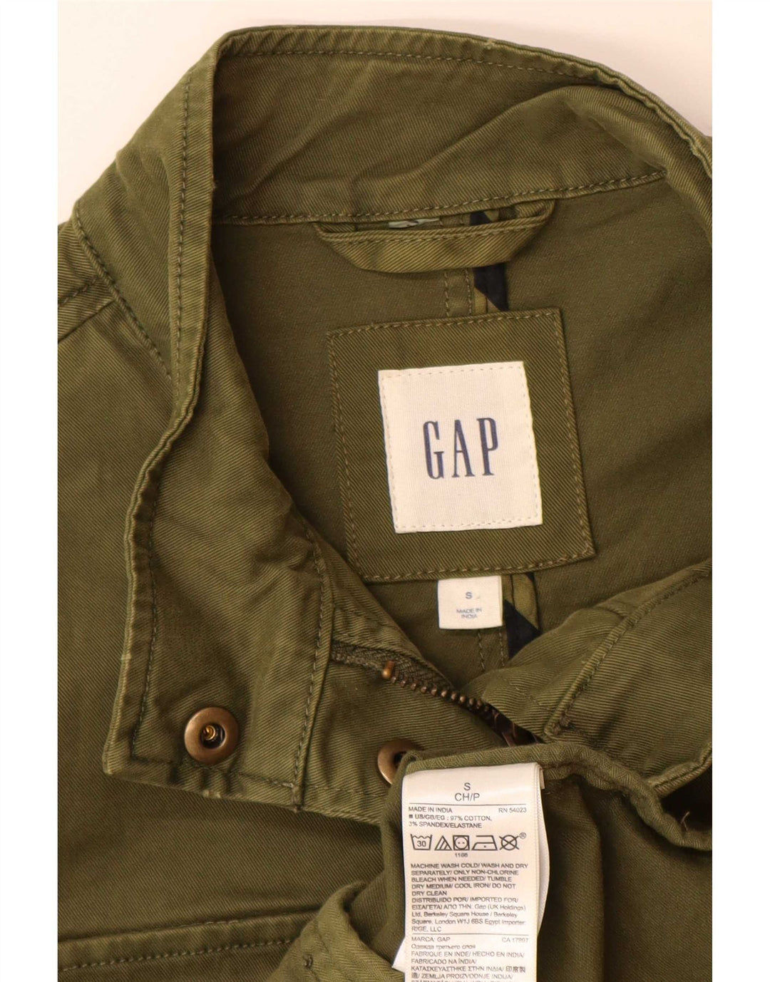 Giacca militare oversize da donna Gap UK 10 piccola in cotone verde