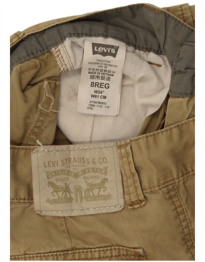 Pantaloncini cargo Levi's per ragazzi 7-8 anni W24 in cotone beige
