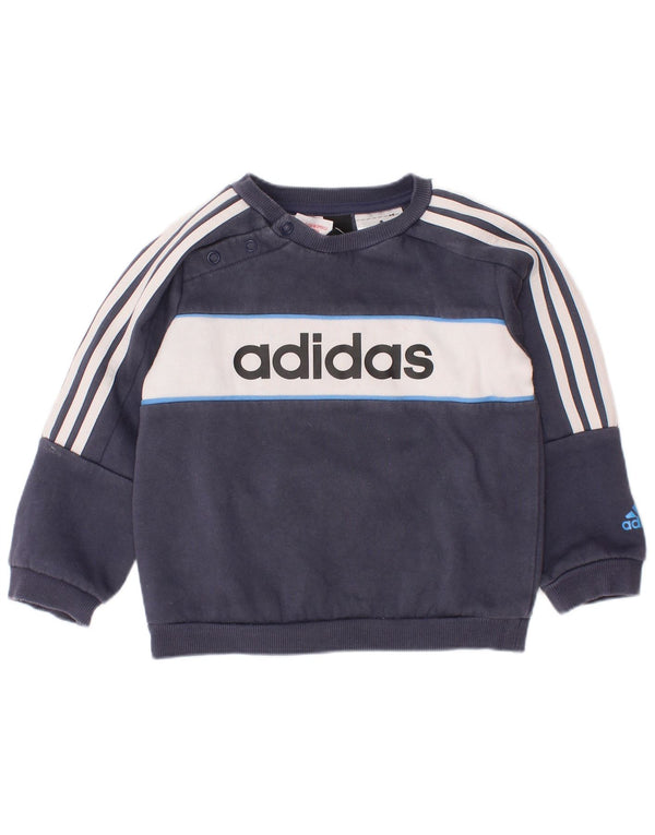 ADIDAS Baby Boys Graphic Full Tracksuit 12-18 Months Navy Blue Colourblock