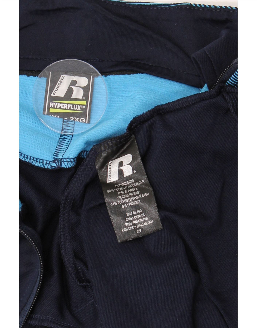 Giacca da tuta da uomo RUSSELL ATHLETIC 2XL Blu navy a blocchi di colore