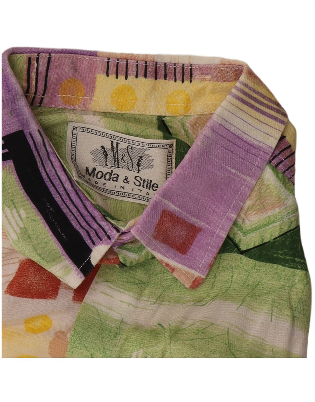 Camicia a maniche corte da uomo VINTAGE Patchwork medio multicolore