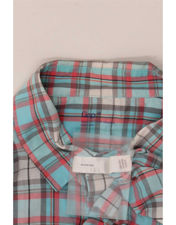 Camicia da uomo Gap Classic Fit in cotone a quadri blu medio