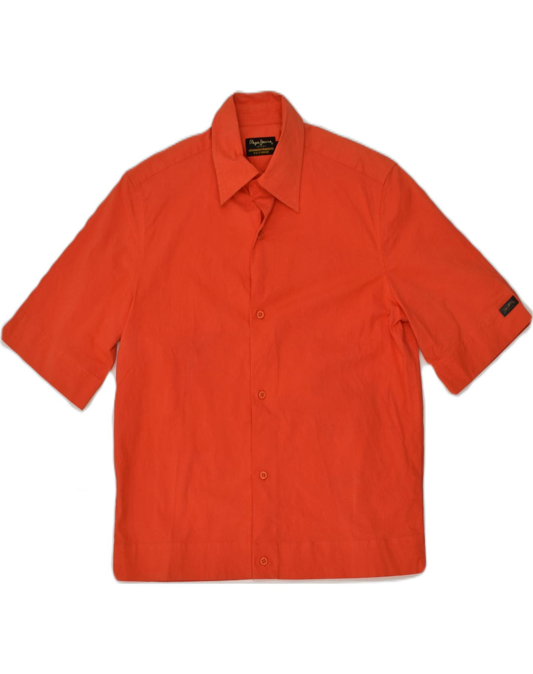 PEPE JEANS Mens Short Sleeve Shirt Small Red Cotton | Vintage PEPE Jeans | Thrift | Second-Hand PEPE Jeans | Used Clothing | Messina Hembry 
