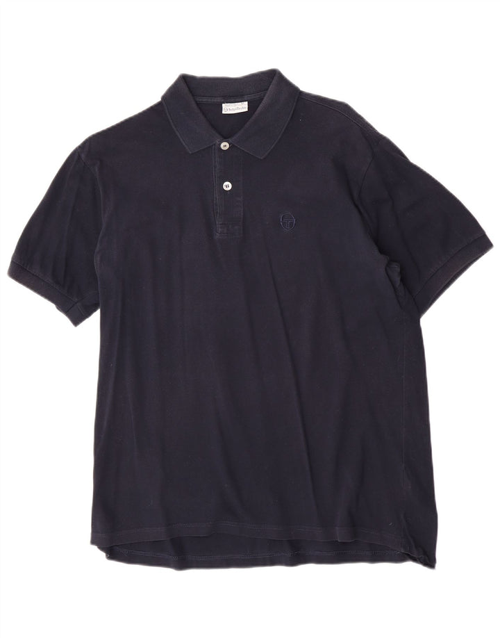 Polo Uomo Sergio Tacchini Taglia Grande in Cotone Blu Navy