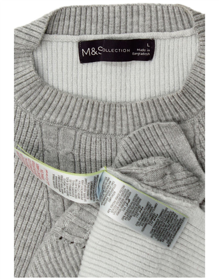 Maglione maglione girocollo da donna Marks & Spencer UK 16 grande grigio