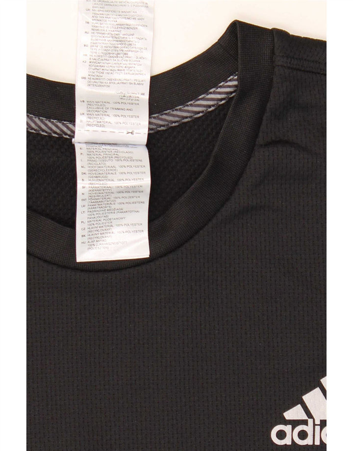 Adidas Aeroready Top da uomo a maniche lunghe grande in poliestere color block nero