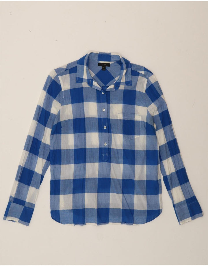 Camicia pullover da donna J. Crew US 10 Large Blu in cotone a quadretti