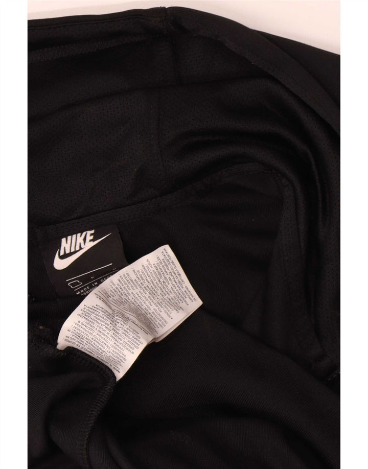 Giacca da ginnastica da uomo con cappuccio Nike, piccola, nera, in poliestere