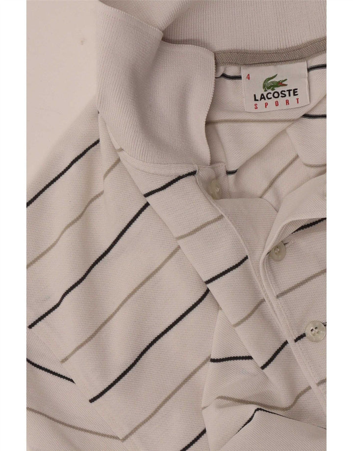 Polo da uomo Lacoste taglia 4 media a righe bianche