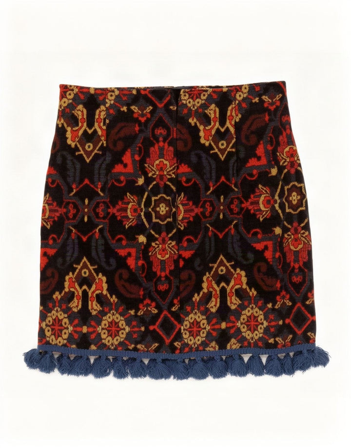 Minigonna da donna Zara piccola W26 acrilico Paisley multicolore