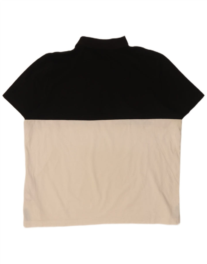 Polo da uomo Lacoste XL in cotone color block nero