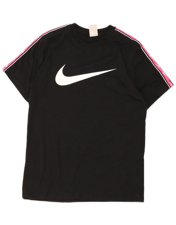 T-shirt grafica da donna Nike Top UK 14 cotone color block medio nero