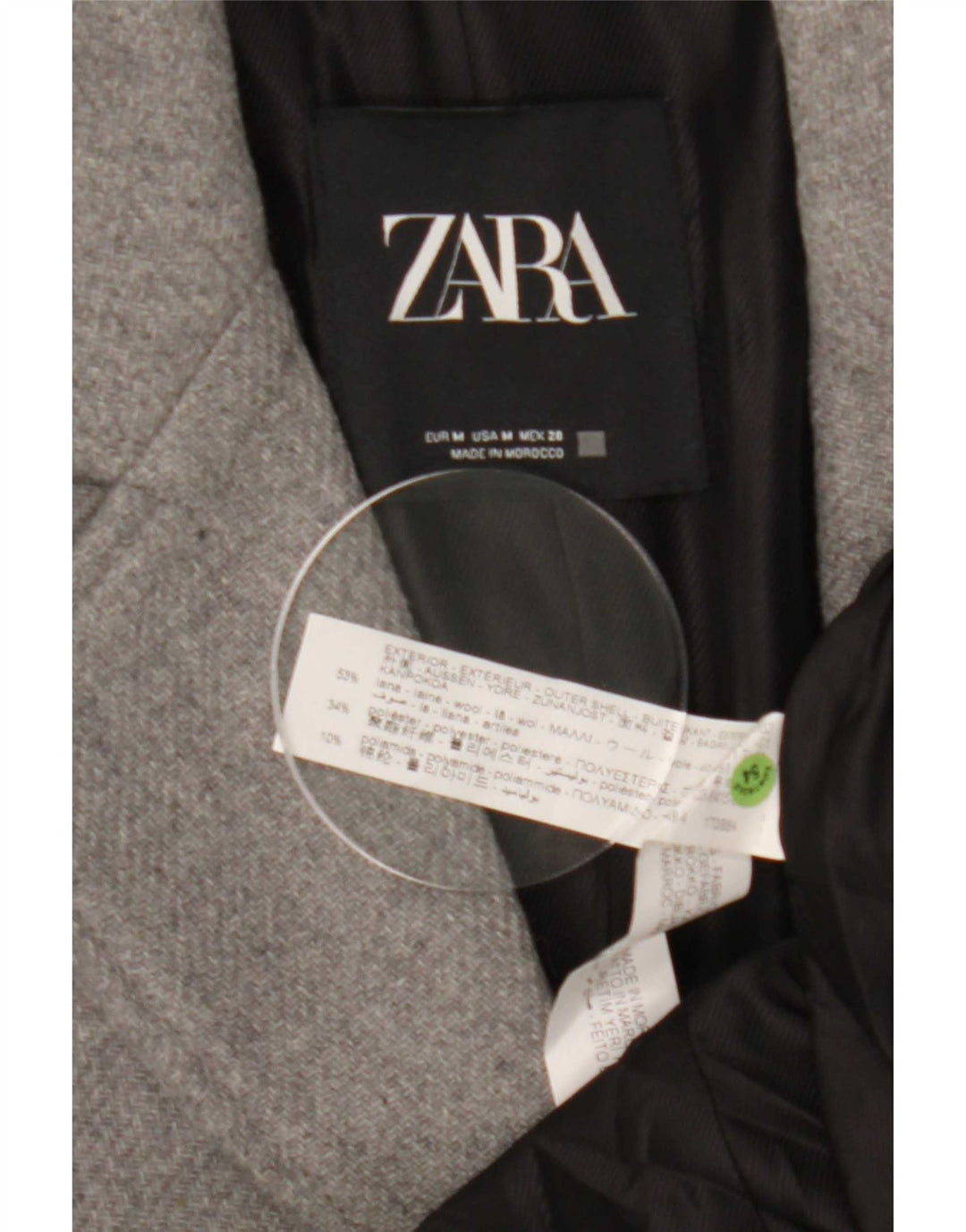 Cappotto Zara da donna UK 12 in lana grigio medio