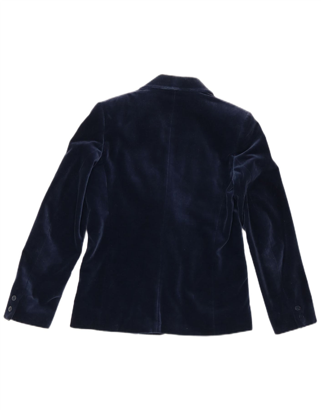 Giacca blazer in velluto da donna a 2 bottoni Jaeger UK 8 piccola in cotone blu navy