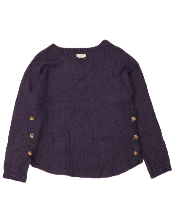 Maglione maglione con scollo a barca da donna Fat Face UK 8 piccolo in viscosa blu navy