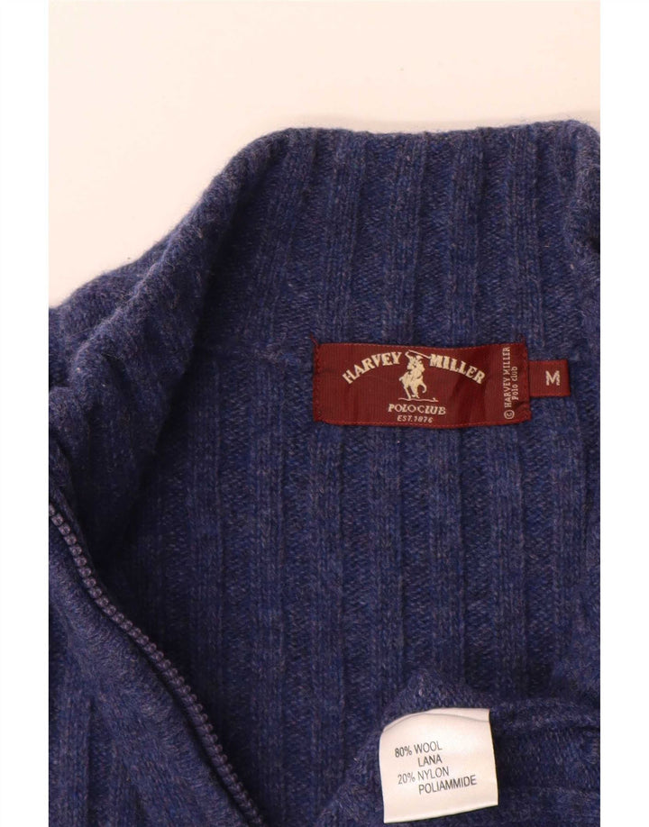 Maglione cardigan grafico da uomo Harvey Miller in lana blu medio
