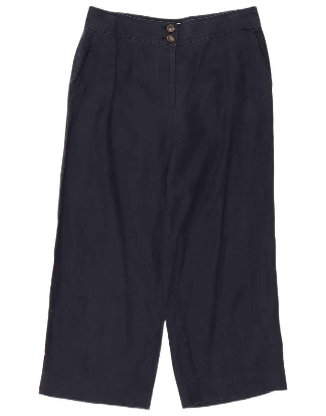BODEN Pantaloni corti da donna a gamba larga UK 14 Large W34 L25 Lino blu navy