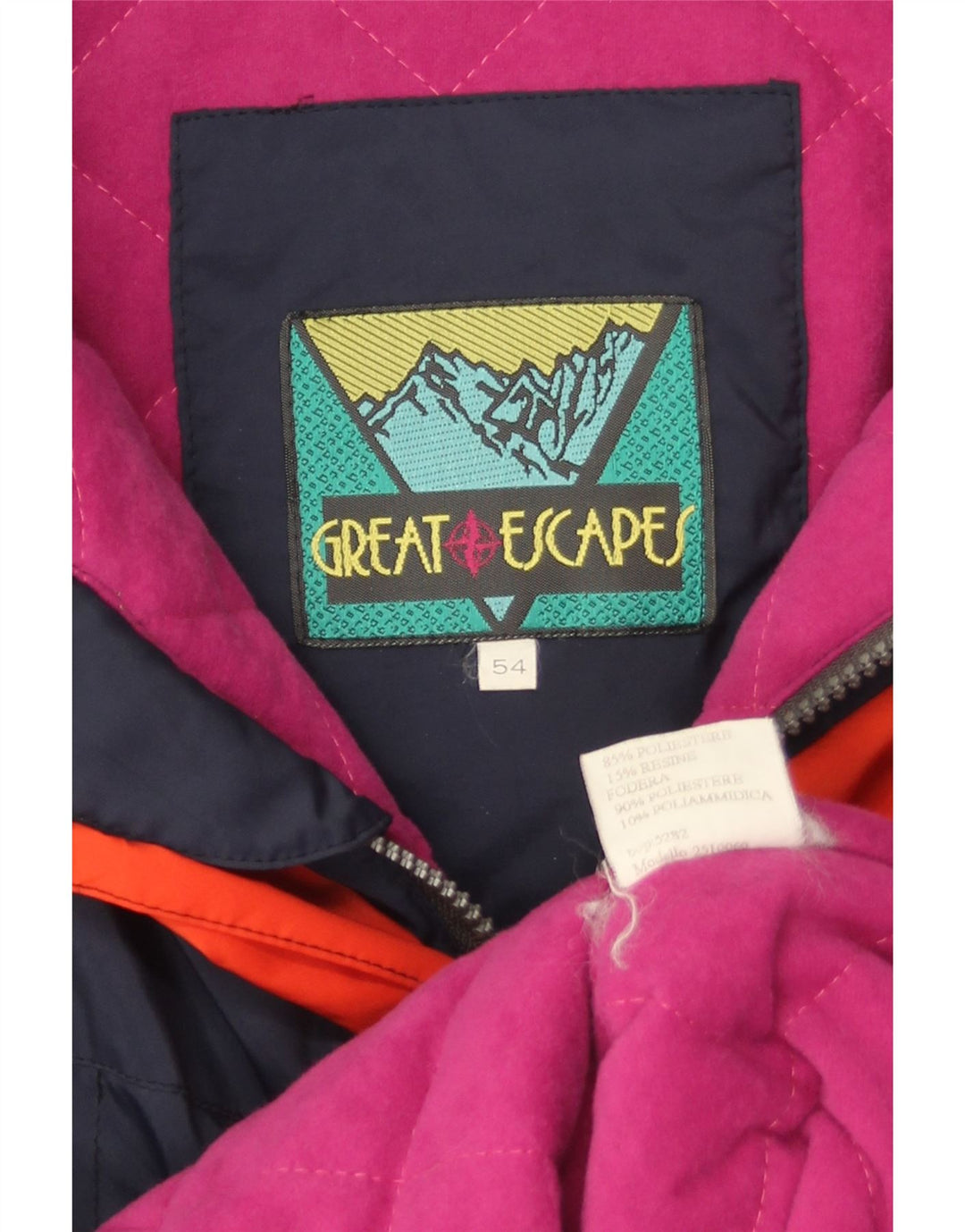 Giacca da sci pullover con cappuccio da uomo Great Escapes IT 54 2XL poliestere blu navy