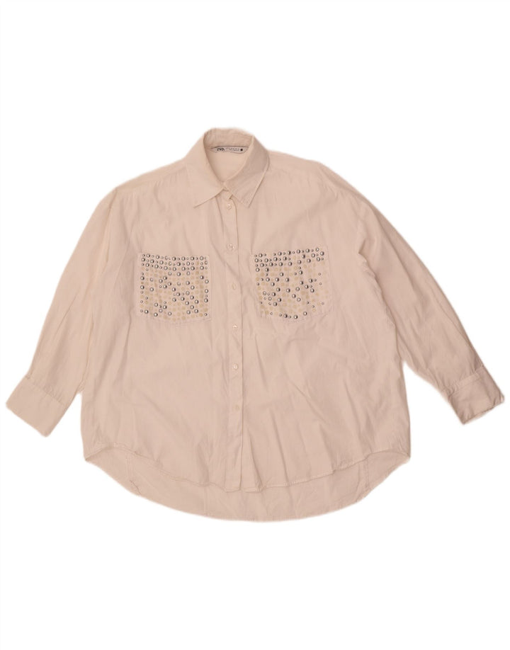 Camicetta camicia oversize da donna Zara UK 6 XS bianca