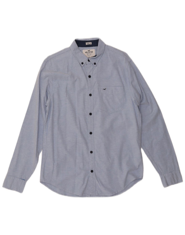 Camicia da uomo HOLLISTER in cotone blu medio