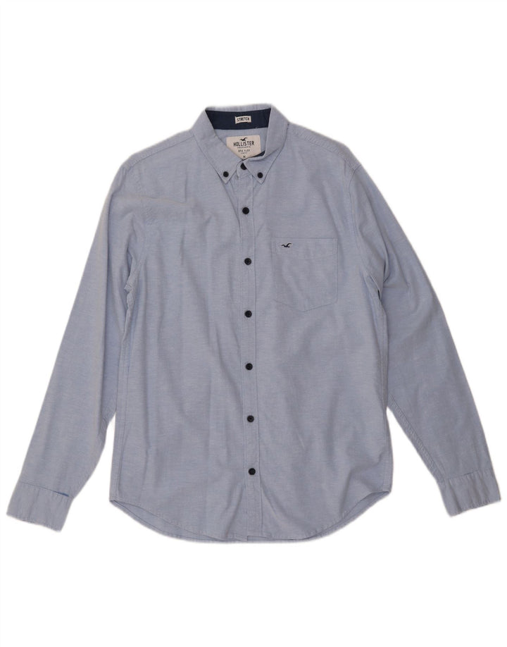 Camicia da uomo HOLLISTER in cotone blu medio