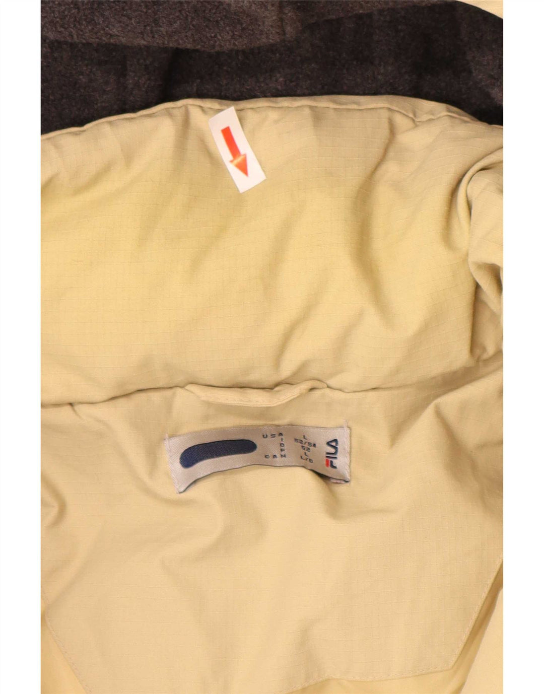 Cappotto imbottito con cappuccio da uomo Fila UK 40 Large Beige in poliammide