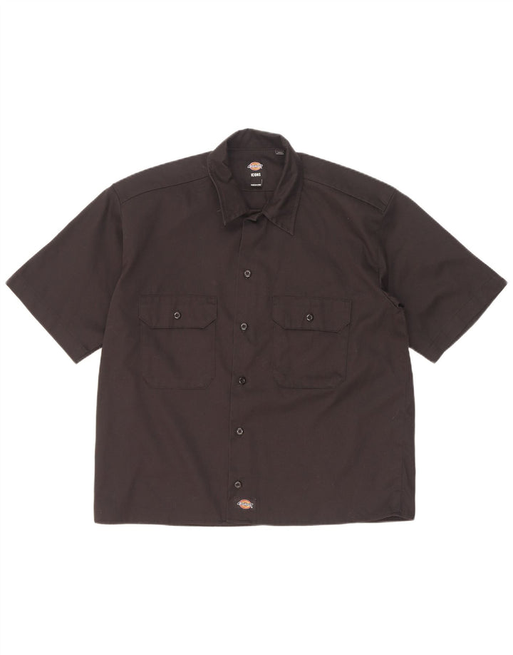 Camicia a maniche corte da uomo Dickies in poliestere nero medio