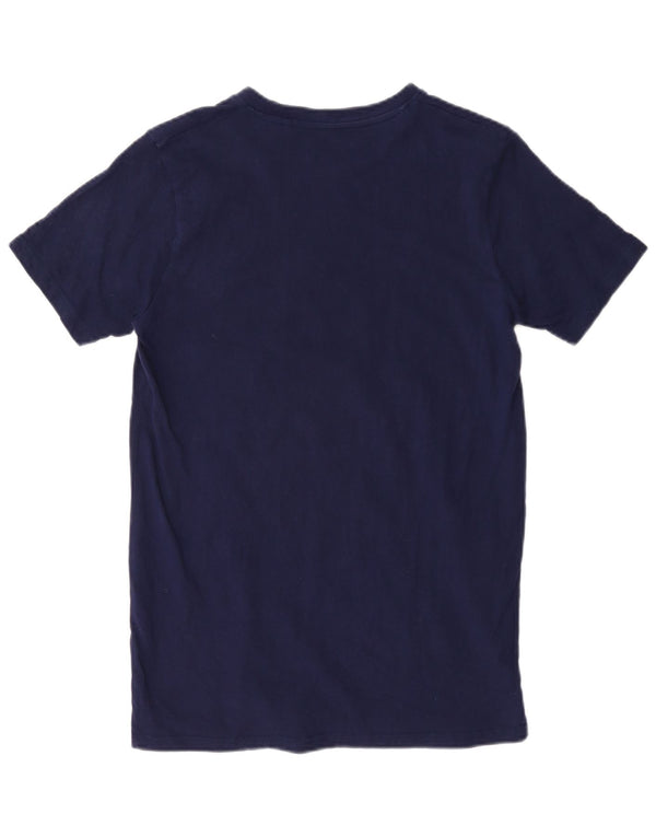 T-shirt grafica da uomo Champion Top piccola in cotone blu navy
