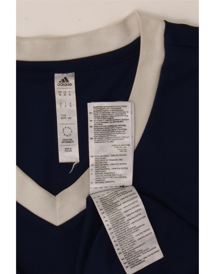T-shirt Adidas Aeroready da uomo Top XL in poliestere blu navy