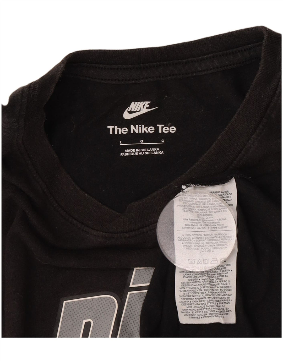 T-shirt grafica da uomo Nike Top grande in cotone nero