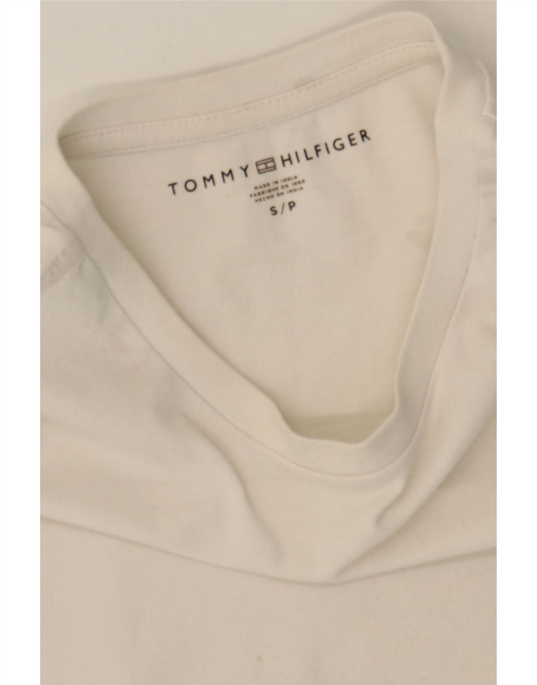 TOMMY HILFIGER Mens T-Shirt Top Small White Cotton Vintage Tommy Hilfiger and Second-Hand Tommy Hilfiger from Messina Hembry 