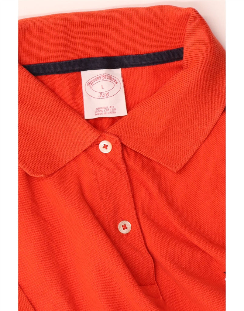 BROOKS BROTHERS Womens 346 Polo Shirt UK 16 Large Orange Cotton Vintage Brooks Brothers and Second-Hand Brooks Brothers from Messina Hembry 