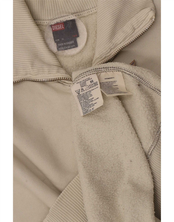Giacca da ginnastica grafica da uomo Diesel XL in cotone bianco