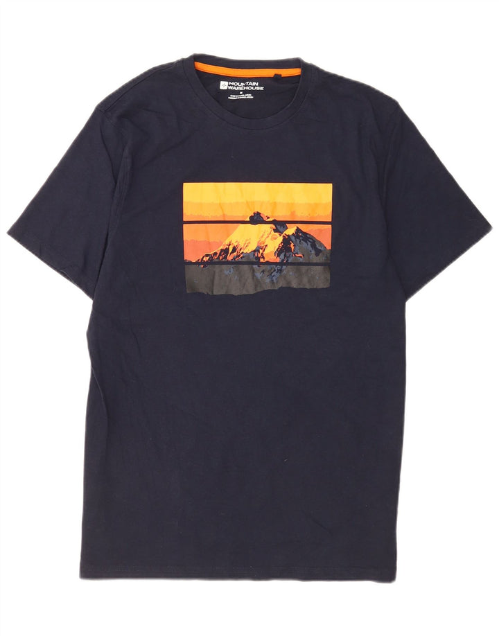 T-shirt grafica da uomo Mountain Warehouse Top in cotone blu navy medio