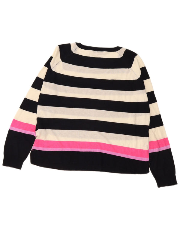 Maglione corto con scollo a barca da donna Zara UK 10 piccolo a righe nere