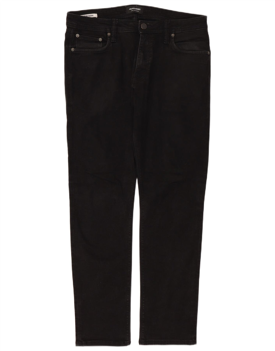 JACK & JONES Jeans slim da uomo GLENN W32 L30 cotone nero