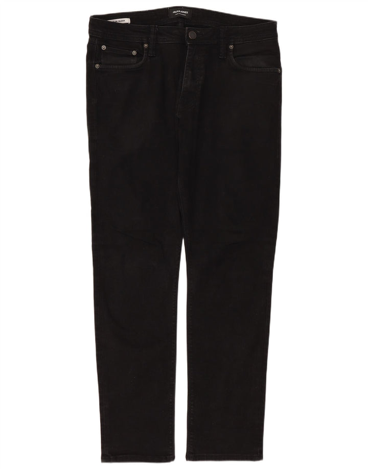 JACK & JONES Jeans slim da uomo GLENN W32 L30 cotone nero