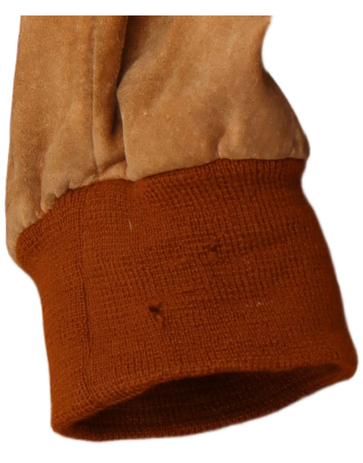 Giubbotto bomber in pelle scamosciata da uomo VINTAGE UK 42 XL in pelle marrone