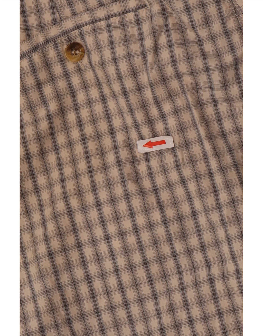 Pantaloncini chino da uomo Marks & Spencer W34 grande cotone a quadri beige