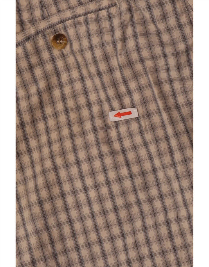 Pantaloncini chino da uomo Marks & Spencer W34 grande cotone a quadri beige