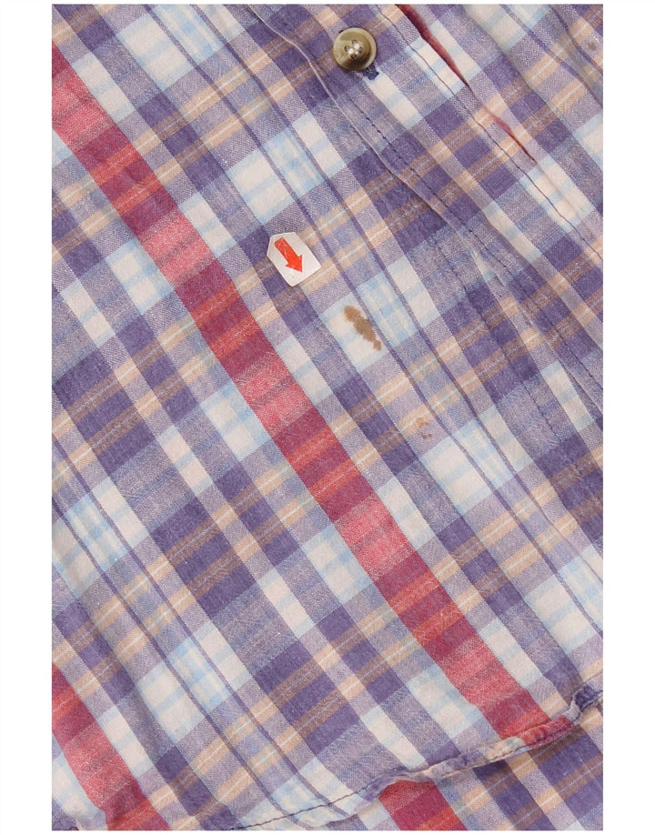 Camicia Fila da uomo a maniche corte in cotone a quadri multicolore medio