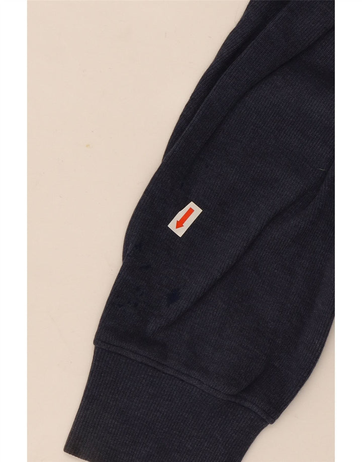 Gant Maglione da uomo con zip e collo in cotone blu navy medio