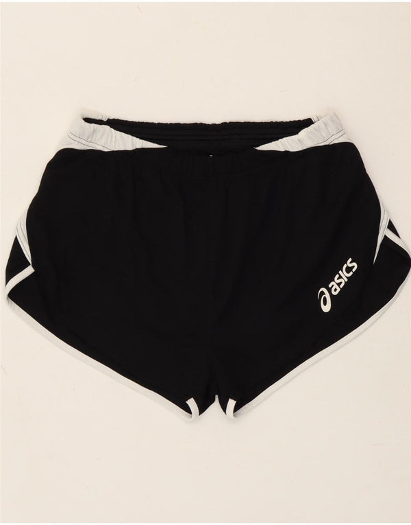 Pantaloncini sportivi da donna Asics UK 14 Medium Black Colourblock poliestere sportivo