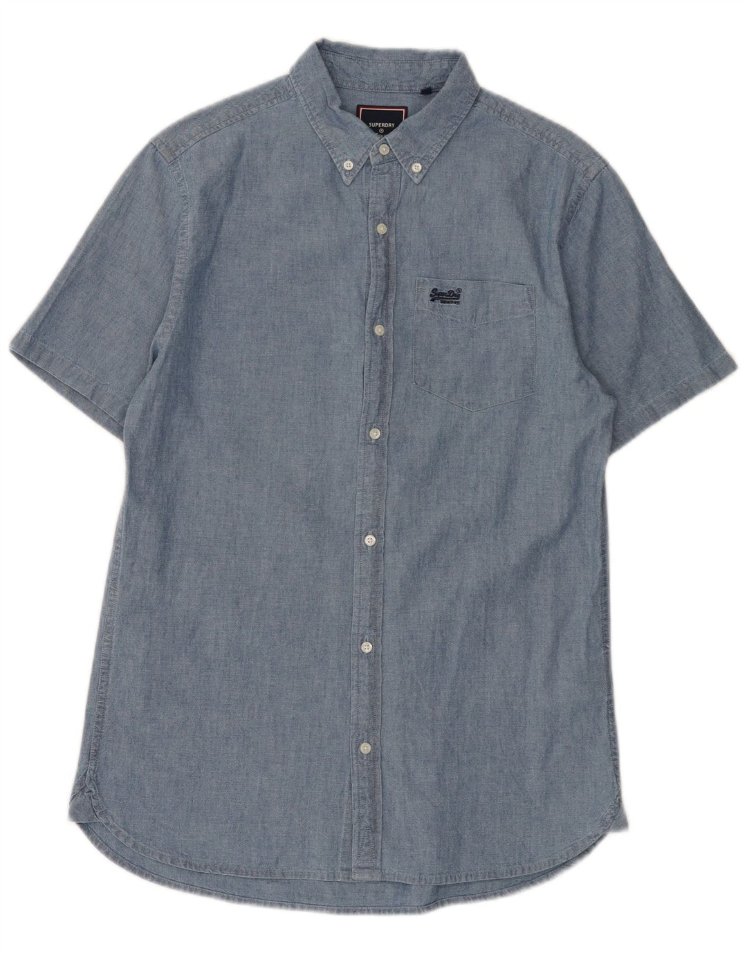 Camicia a maniche corte da uomo Superdry Small in cotone blu